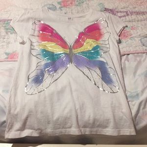 Am selling a gap white and colorfull buterfly
